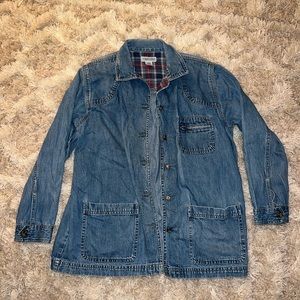 Vintage Cabin Creek denim jacket with plaid